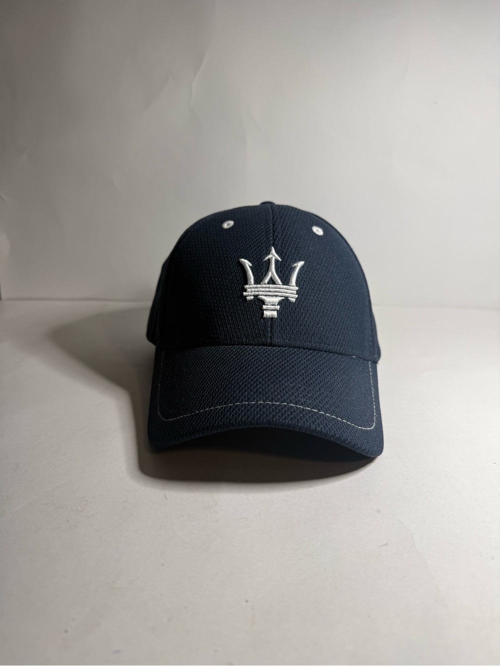 Maserati Embroidered Trident Logo Adjustable Strapback Cap Hat Navy Blue